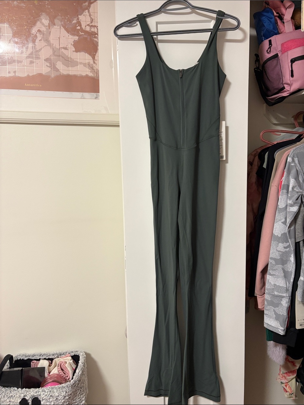lululemon athletica Olive Green Wide-Leg Zip-Front Jumpsuit